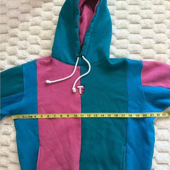Teddy Fresh OG Colorblock Hoodie Size Small Pink Teal Blue Retro Y2K Rare - Picture 5 of 6